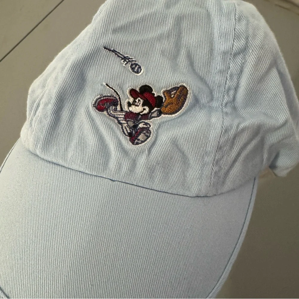 Vintage 90s Disney Store Hat Mickey Mouse Baseball Light Blue 3T Toddler Parks